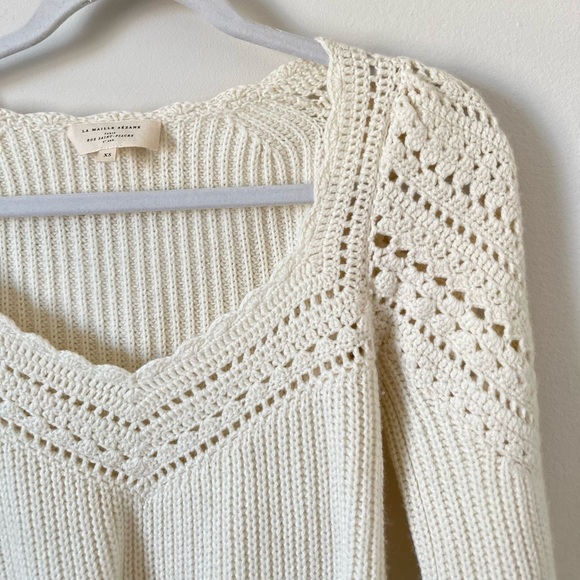 Sezane Cream Knit Sweater - Picture 4 of 9